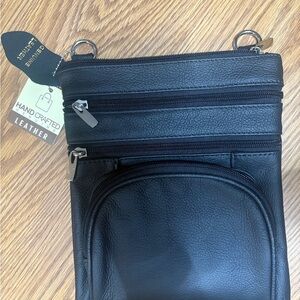 Genuine Leather Black Bag/ no strap but can use any strap that has hooks ‼️